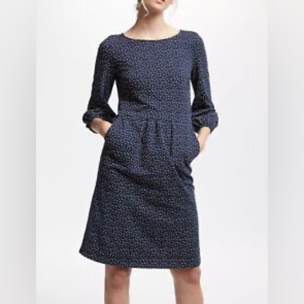 Boden Odelia Jersey Dress Navy Star Print Dress 4